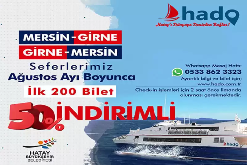 HATAY DENİZ OTOBÜSÜ (HADO)  KKTC SEFERLERİNE DEVAM EDİYOR