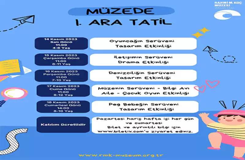 Rahmi M. Koç Müzesi Ara Tatilde çocukları Her Gün Farklı Bir Maceraya Davet Ediyor