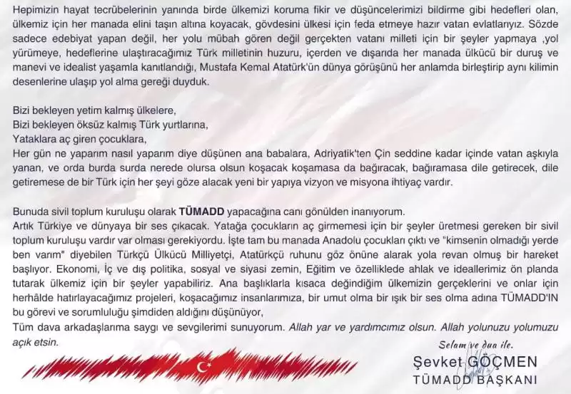 TÜMADD çok Yakında Tüm Türkiye'de Teşkilatları Ile Ses Getirecek…