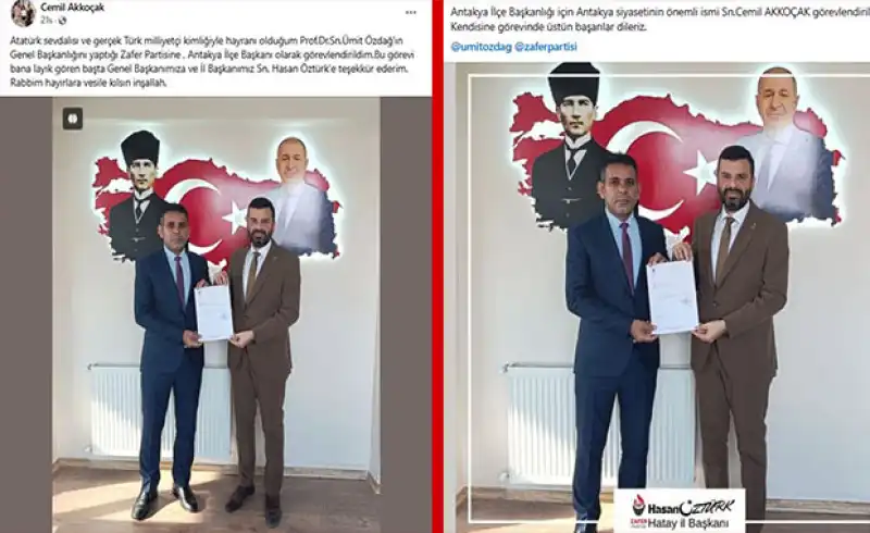 Akkoçak Zafer Partisi Antakya İlçe Başkanı Olarak Atandı…