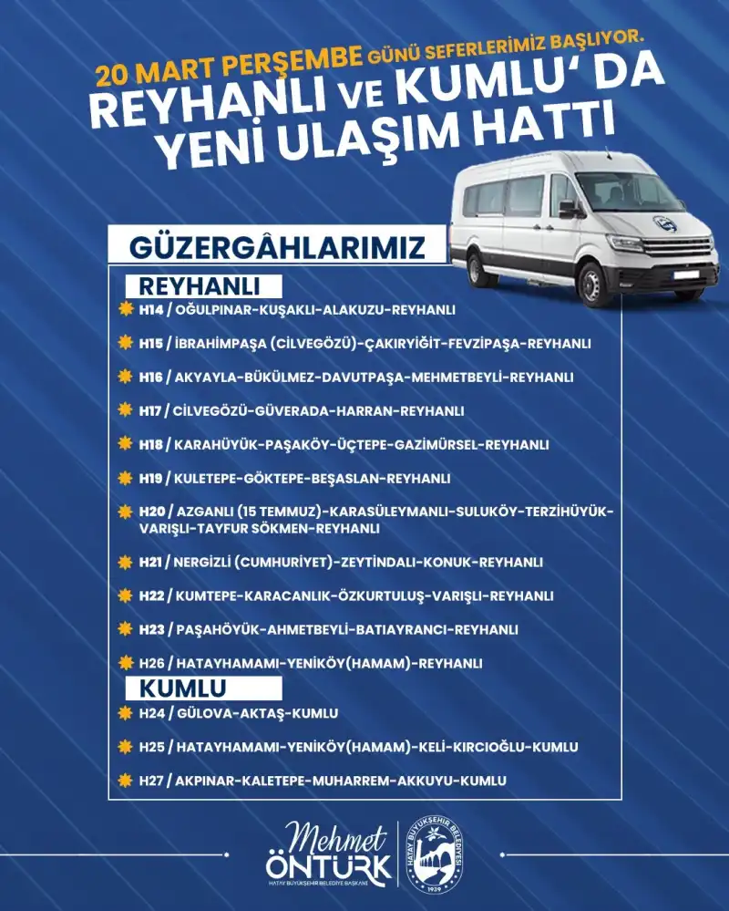 HBB 2 İLÇEDE 14 YENİ ULAŞIM HATTI AÇIYOR