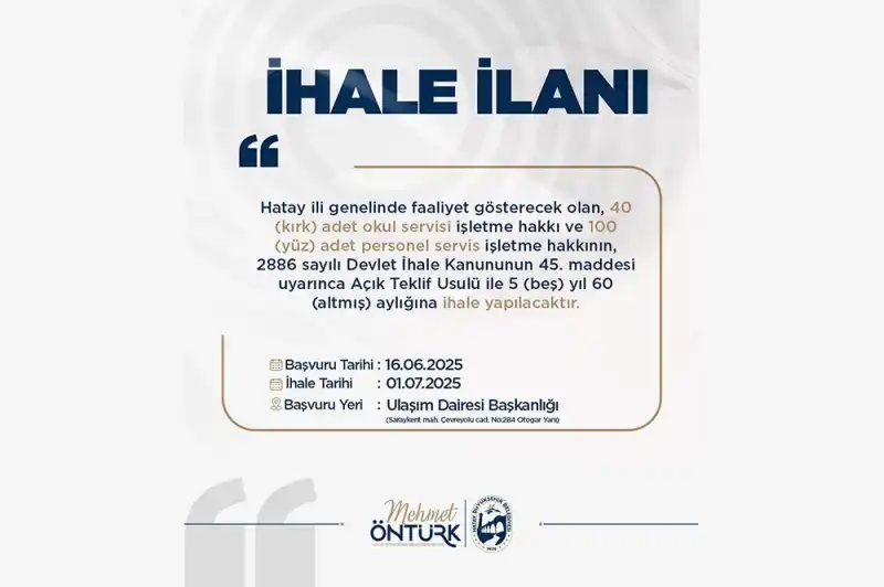 BÜYÜKŞEHİR’DEN 140 SERVİS ARACI İÇİN İHALE DUYURUSU