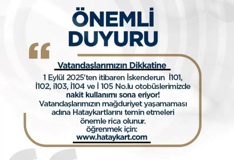 1 Eylül'de Nakit Ödeme Dönemi Sona Eriyor
