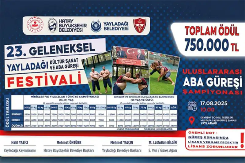 YAYLADAĞI KÜLTÜR SANAT VE ABA GÜREŞİ FESTİVALİ BAŞLIYOR
