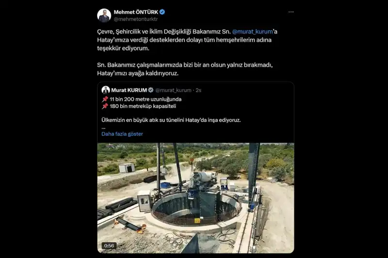 TÜRKİYE’NİN EN BÜYÜK ATIK SU TÜNELİ HATAY’DA İNŞA EDİLİYOR