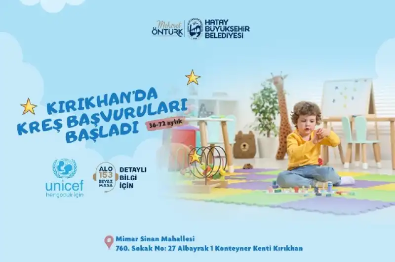 HBB’nin Kırıkhan Kreşine Başvurular Başladı