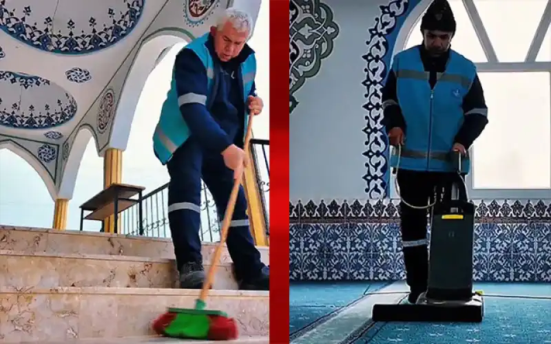 İBADETHANELERDE TEMİZLİK ÇALIŞMALARI DEVAM