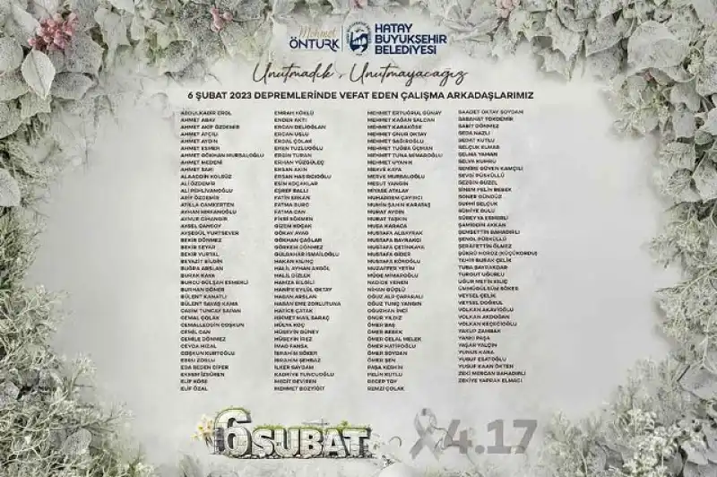 Başkan Öntürk, Deprem Şehidi HBB Personellerini Andı