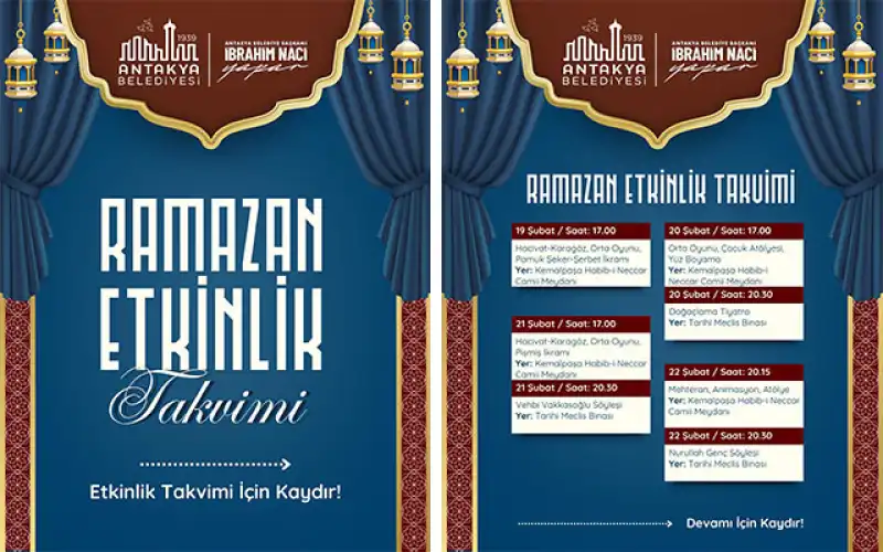 ANTAKYA BELEDİYESİ'NDEN RAMAZAN BOYU HER GÜN ETKİNLİK...