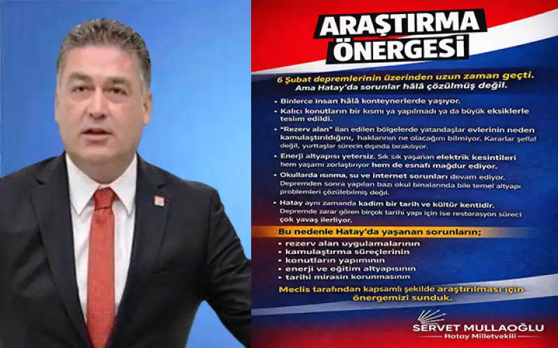 Mullaoğlu’ndan TBMM’ne Araştırma önergesi…