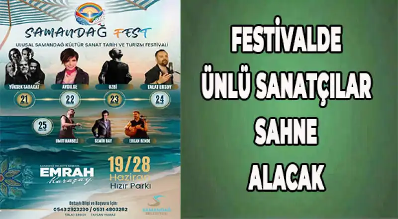 Samandağ Kültür Sanat Tarih Ve Turizm Festivali Başlıyor