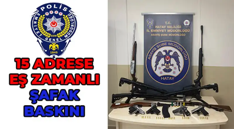 Hatay’da Sosyal Medyadan Silah Satanlara Şafak Operasyonu: 14 Gözaltı! 