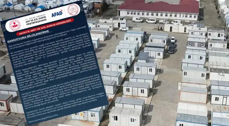 AFAD’dan Konteyner Kent Tahliye Süreciyle İlgili Açıklama
