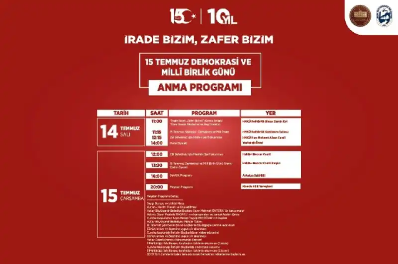 HATAY’DA 15 TEMMUZ RUHU YENİDEN CANLANIYOR