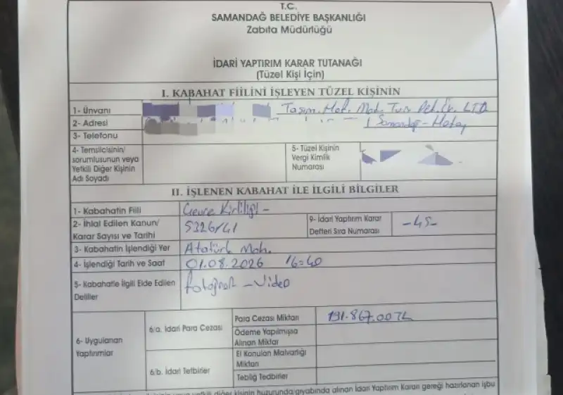Samandağ'da Kuralsızlığa Geçit Yok: Duyarlılık Sonuç Verdi, Büyük Ceza...