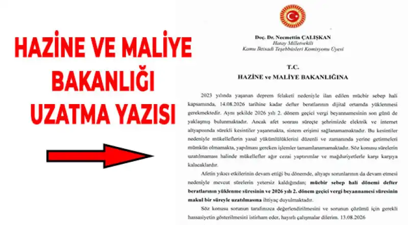 Milletvekili Çalışkan'dan Maliye Bakanlığa Süre Çağrısı