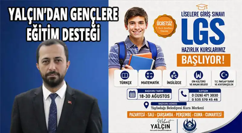 Yayladağı Belediyesi’nden Öğrencilere Büyük Destek: Ücretsiz LGS Hazırlık Kursları Başlıyor!