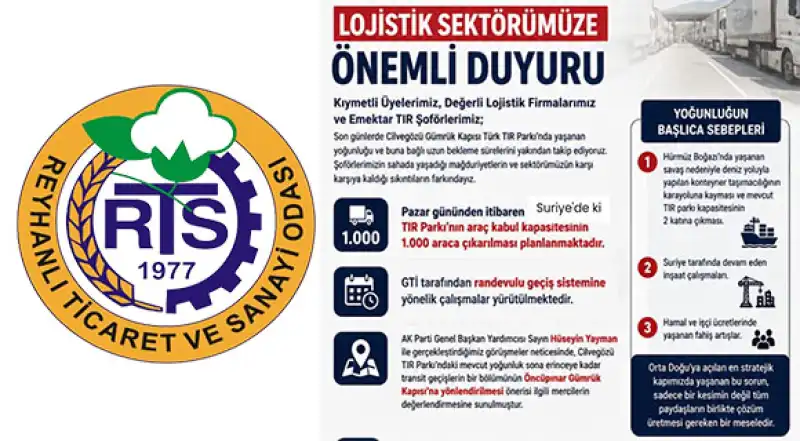 Cilvegözü Gümrük Kapısı'ndaki Tır Yoğunluğuna Karşı Acil Eylem Planı