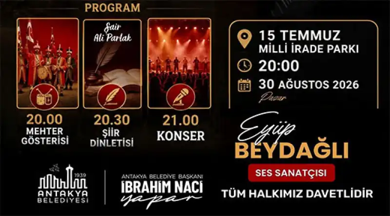 30 Ağustos Zafer Bayramı Antakya’da Konserlerle Kutlanacak