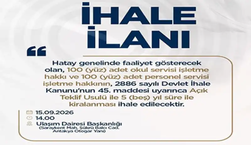 Hbb’den 100 Adet Personel Servis Aracı, 100 Adet Okul Servis Aracı İhale Duyurusu