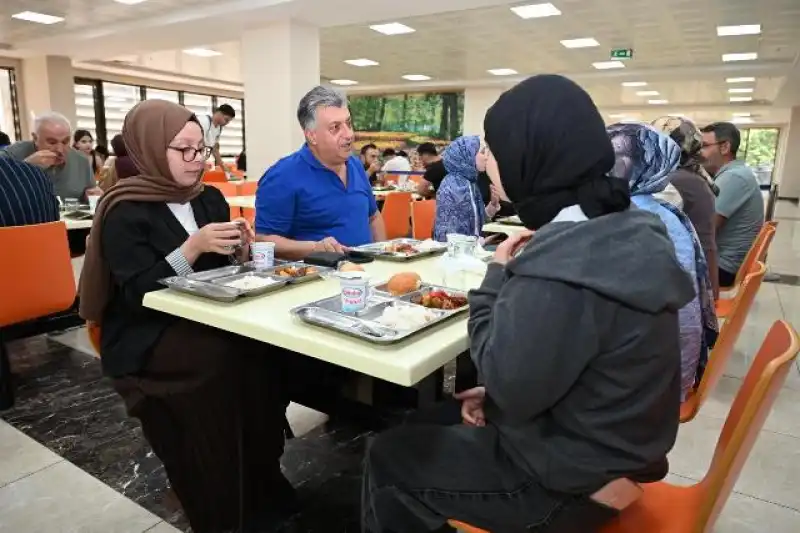Rektör Eren, Yeni öğretim Yılının Başlaması Dolayısıyla Üniversite Yemekhanesinde öğrencilerle öğle Yemeğinde Buluştu