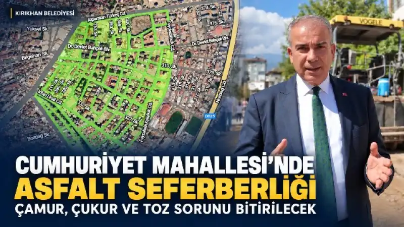 Kırıkhan Cumhuriyet Mahallesi’nde Asfalt Seferberliği