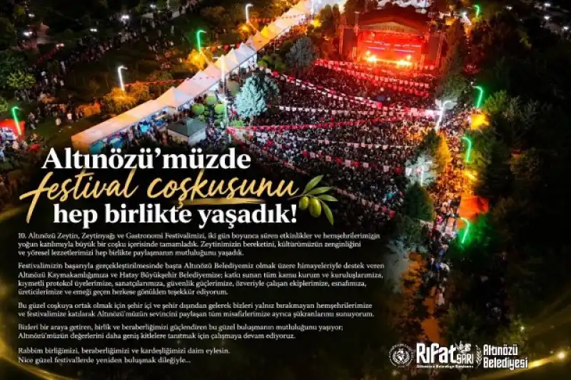 Altınözü Belediye Başkanı Rıfat Sarı’dan Teşekkür…